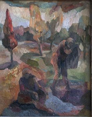 RUSTEN AAN DE CZARNA Olieverf / linnen 24x30 cm 2003